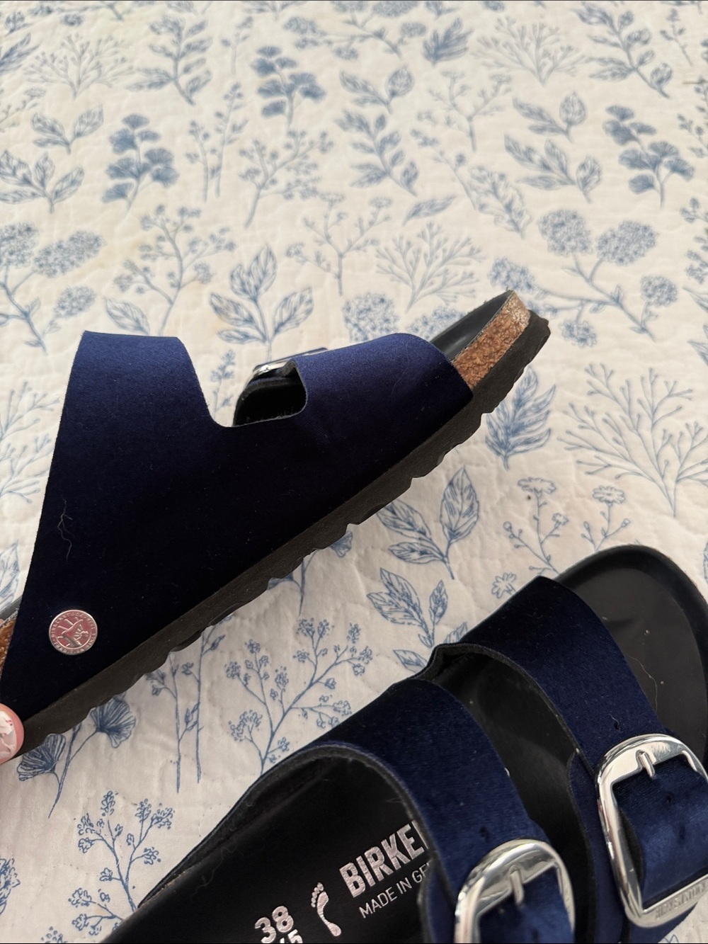 Birkenstock Navy Blue Double Buckle Sandals - Picture 6 of 8